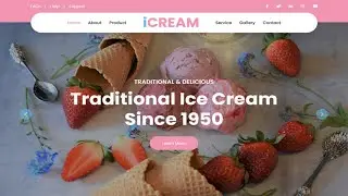 Complete Ice Cream Shop Website Design - HTML- CSS  - JavaScript - 100% Free - Free Website Code