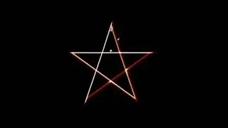 Diabolic Pentagram Glowing in Golden Light on a Black background