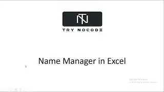 How to use NAME MANAGER in Excel