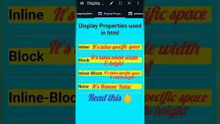 Display Property Used in html Using CSS property #display #cssproperties #htmlandcss #beginners