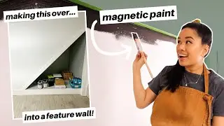 MAKING OVER AN AWKWARD NOOK INTO A FEATURE WALL W/ BUILT-IN STORAGE! DIY Magnetic Chalkboard