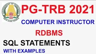 TRB Computer Instructor 💥RDBMS  SQL statements with examples  | VIBRANT ONLINE ACADEMY