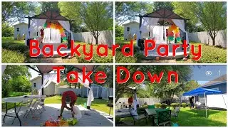 BACKYARD PARTY DECOR TAKE DOWN | Privacy Fence Needed #vlogustday18