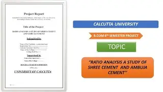 CALCUTTA UNIVERSITY B.COM 6th SEMESTER PROJECT | HOW TO MAKE B.COM 6th SEMESTER PROJECT |