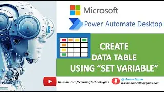 Power Automate Desktop #218 || How to Create Data table using Set Variable action?