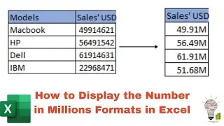 How to Display Numbers in Million Formats in Excel in simple way