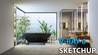 BATHROOM RENDERING VRAY 6 SKETCHUP #architecture  #archviz #vray  #sketchup  #unrealengine5