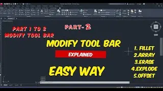 AutoCAD Basics Modify Toolbars -2 ( 1 to 45 days challenge)AutoCAD Practice Drawing in Hindi - 6