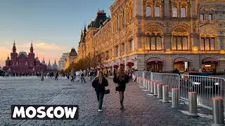 🇷🇺 [4K] Evening RED SQUARE 🌟 Walk around Moscow + (ambient sounds 🎧)