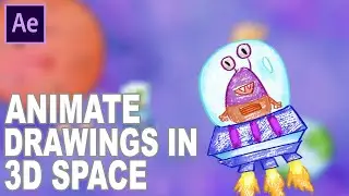 Animate Drawings in 3D Space Using 3D Layer and 3D Camera in After Effects.