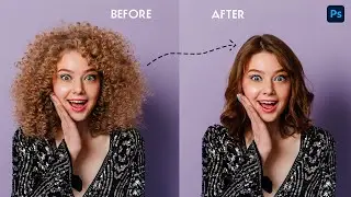 How to Change Curly Hair Style by Using Generative Fill in Photoshop!