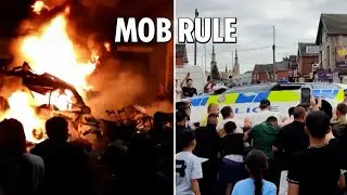 Shock footage shows riot erupting in Leeds as mobs attack police after 'kids taken into care'