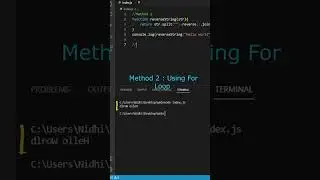 Reverse String in JavaScript #shorts #youtube #coding #javascript #programming #viral #shortsfeed