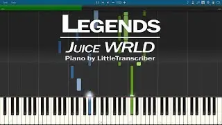 Juice WRLD - Legends (Piano Cover Tribute) Synthesia Tutorial by LittleTranscriber