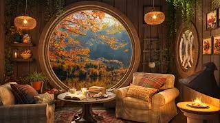 Happy Autumn Season at Cozy Hobbit Coffee Shop - Relaxing Jazz Music For Chill and Stress Relief