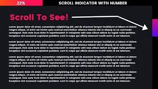 Page Scroll Progress Bar With Percentage | HTML CSS & Javascript