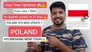 Poland 🇵🇱 VFS BIG UPDATE TODAY ! Visa Fees Updated ⚠️ | Poland Visa New Update ! Poland Visa Update