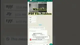 WhatsApp Pdf Not Opening || WhatsApp Pdf Nahi Khul Raha Hai