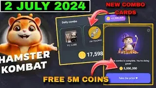 Hamster Kombat Daily Combo Cards 2 July 2024 | New Combo Cards Today | Free 5M Coins