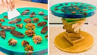 DIY EPOXY TABLE WITH CONES AND BOOKS || EXCELLENT UNIQUE TABLE PROJECTS