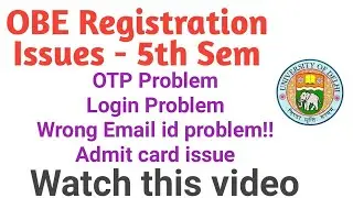 Sol Obe registration issue fifth Semester 2021