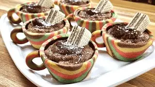 Chocolate Cake Cup Dessert/3 minutes  Chocolate mousse Recipe