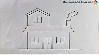 How to draw a House Picture 😍 Ghar Drawing 🧡 My Home