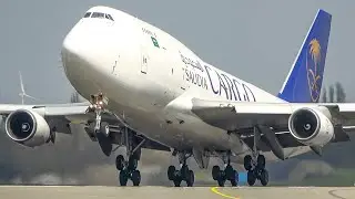 BOEING 747 close-up DEPARTURE + 20 Minutes of Aviation at Liege (4K)