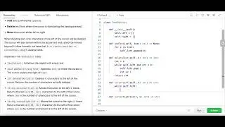 Design a Text Editor - Leetcode 2296 - Two Lists - Python