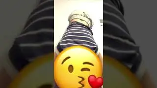 Cute girl doing a wall handstand and farting