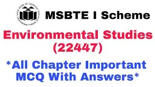 MSBTE Environmental Studies(22447) Important MCQs with Answers | I Scheme | 100% important