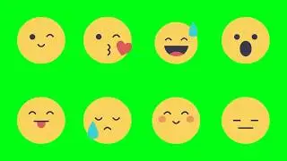 😊😘 ANIMATED EMOJIS Green Screen 😮😅