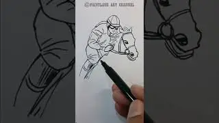 Horse Racing Drawing #art #shorts #drawing