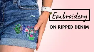 DIY ✦ embroidery on ripped jeans ✦