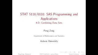 SAS - 4D - Combining Data Sets