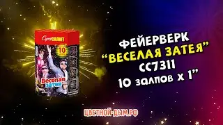 Салют, фейерверк Веселая затея 10 залпов х 1 калибр арт  СС7311 супер салют