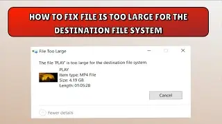 How To Fix File Is Too Large For The Destination File System For Pen Drives