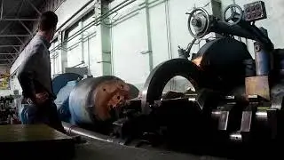 Шлифовка коленчатого вала тепловоза ЧМЭ-3, дизеля K6S310DR