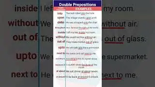 Double Prepositions || Most common prepositions | sentence with  prepositions | types of preposition