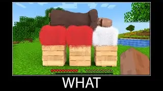 Minecraft wait what meme part 376 realistic minecraft Bed and Villager