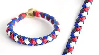 How to Make a Flat 4 Strand Round Braid Paracord Bracelet Tutorial | Knot and Loop Style