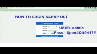 How to Login Sharp 4 Port OLT | Sharp OLT kaise Login kre