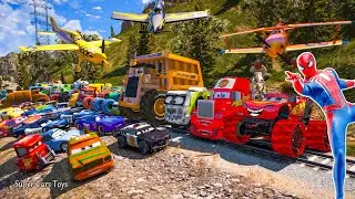 GTA V SPIDERMAN 2, Cars 3 Crazy Monster Truck McQueen - Epic New Stunt Race For Car Racing Challenge