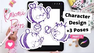 Create YOUR OWN kawaii art with this ULTIMATE character design tutorial: Kawaii Bees – Part 1