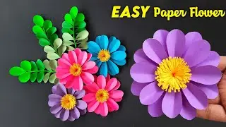 How to make paper flower , 🌼 🌸 Easy Sunflower making , diy paper decoration idea , Trending craft