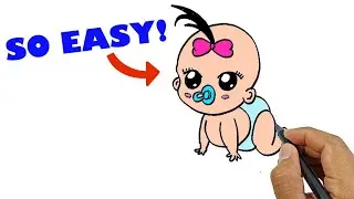 How to draw a cute baby girl step by step easy version | Simple Drawings For Beginners