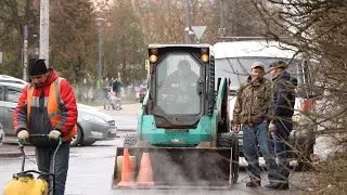 В центре города проводят ямочный ремонт