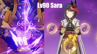 Maxed Lv90 Kujou Sara DPS World Showcase - Genshin Impact