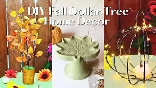 Dollar Tree Fall DIY Projects 2023 | Light up Pumpkin, Mini Fall Tree & Maple Leaf Candle Holder