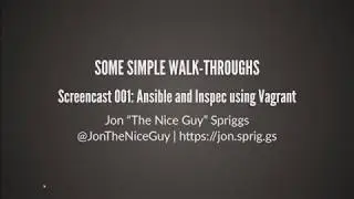 Screencast 001: Ansible and Inspec using Vagrant